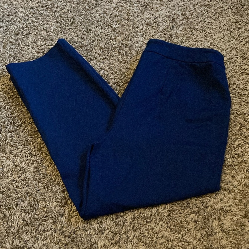Joan River Blue Pull On Dress Pants Tapered Leg Design
